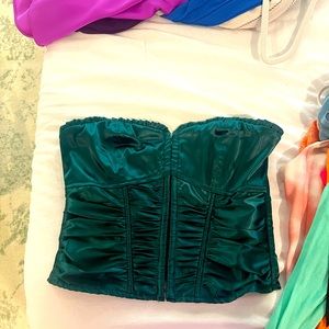 Superdown Green Corset Top NWT
